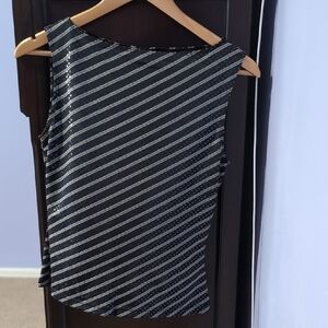 My Michelle Black and White Striped Top